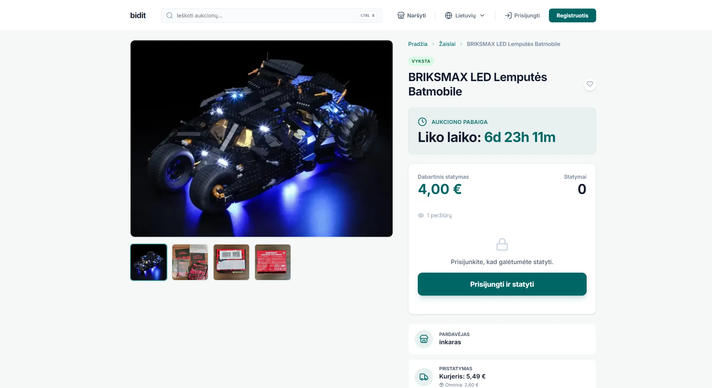 Bidit auction detail page