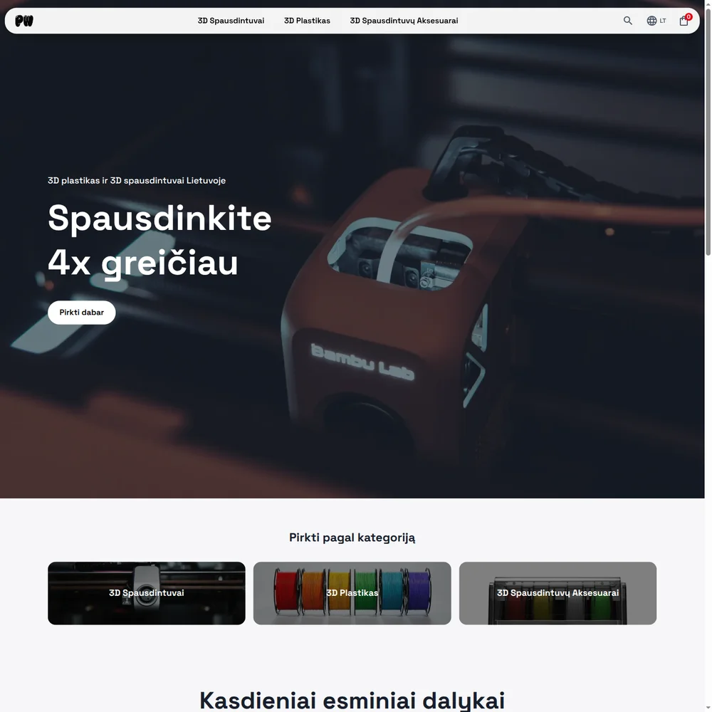PrintWise online store homepage