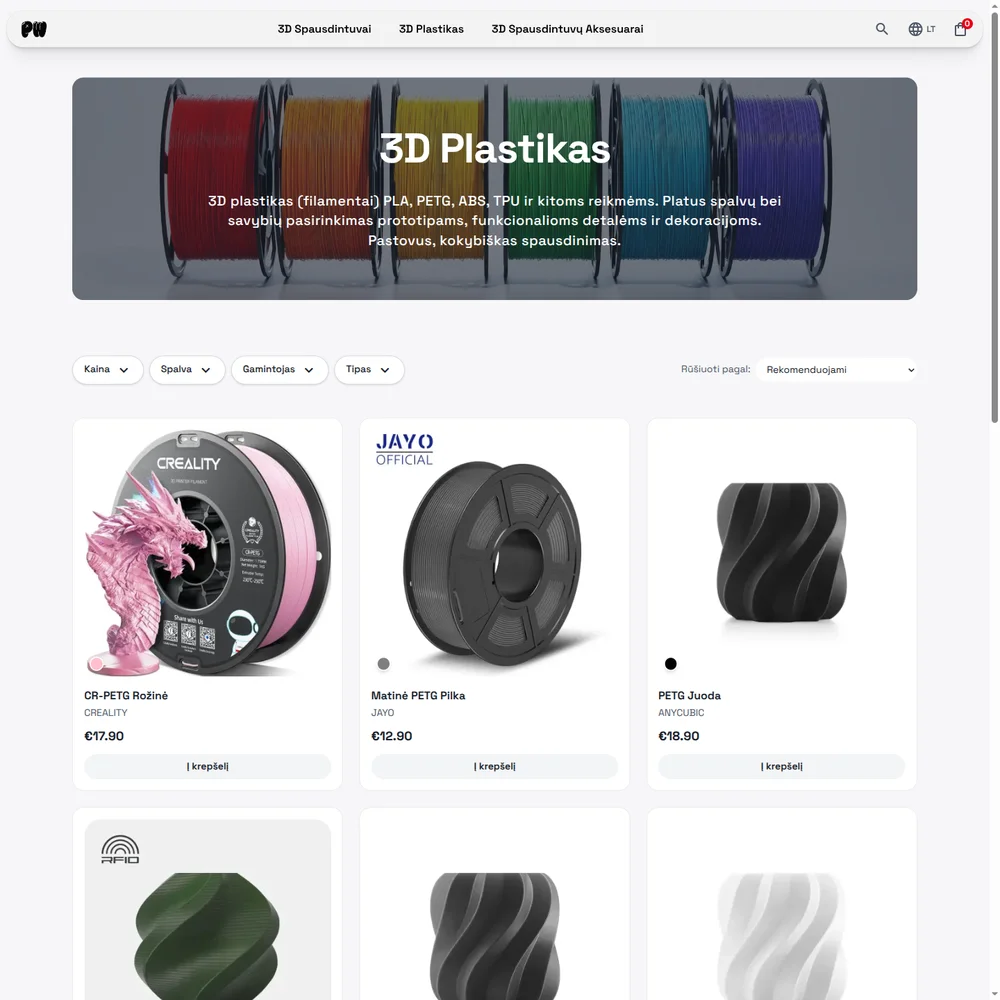 PrintWise category listing page